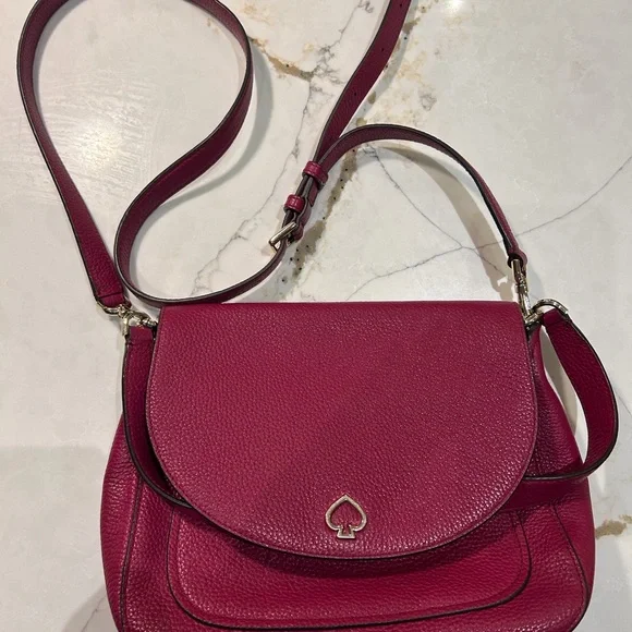 kate spade Pink Pebbled Leather Shoulder Bag with Branded Interior - Picture 5 of 6